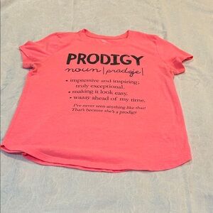 Old Navy Coral Pink "PRODIGY" Graphic Tee